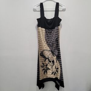 Frank Lyman Design Black and Cream Patterned Mini Dress